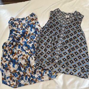 CAbi Set of 2 Multicolor Patterned Sleeveless Tops